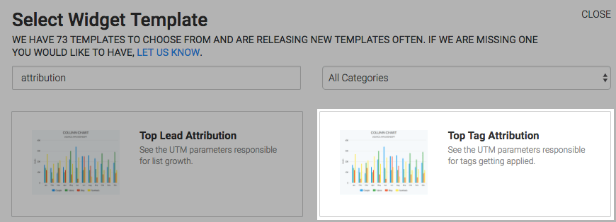 Type in attribution and select the Top Lead Attribution template