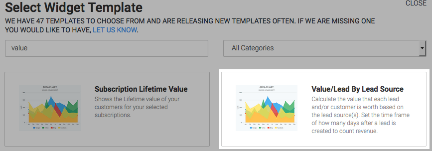 search for the report in the template library