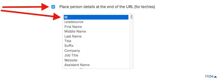 automation link checkbox for contactid