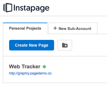 Log in to Instapage and get into a page that you want the web tracker on