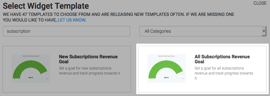 The template highlighted in the template library.