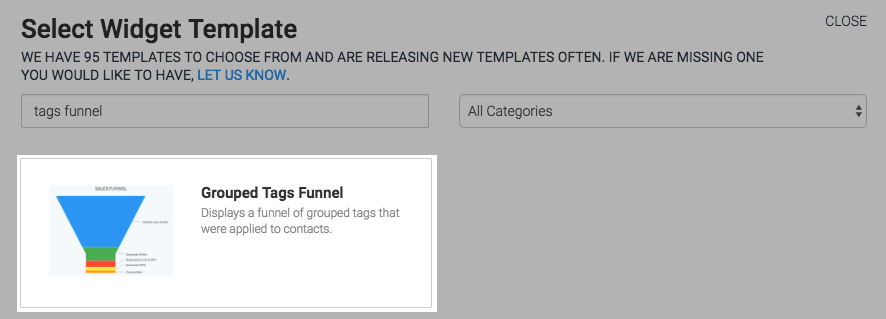 Search Tags Funnel and select the Grouped Tags Funnel Report