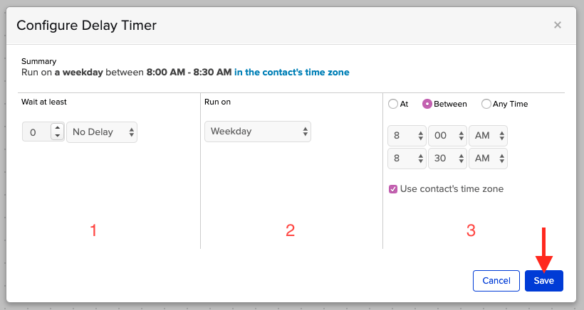 Configure the delay you desire.