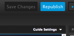 Republish button is blue.