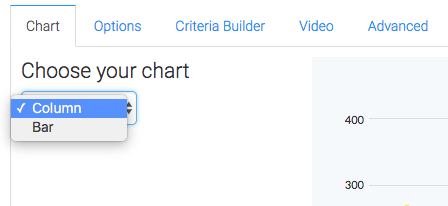 Select the Chart Type from the drop down.