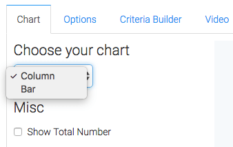 select the display type from the drop down