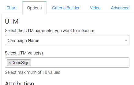 select the parameter type and value you want to track. 