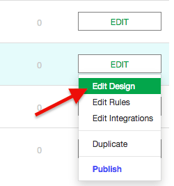 click edit design from the drop-down menu