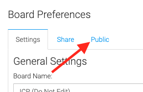 Click the "Public" tab and then click the "+" button to create a new public URL. This URL can be given to anyone who you would like to have see a dashboard. Anyone using the public URL can't change or see specific contacts in the data.