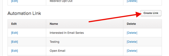 Under the Marketing Settings click on "Automation Links". Once there, we need to create a new link under the Automation Link section.