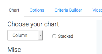 option to stack the results in columns for the date range interval