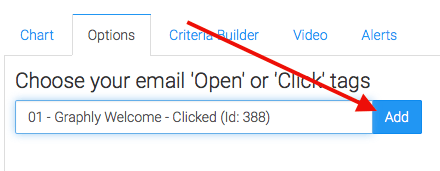 Make sure to click on Add after choosing your tag for email engagement reporting