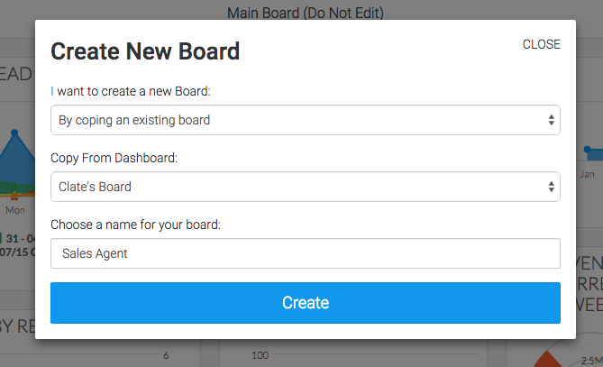 type a name for the new board and click create