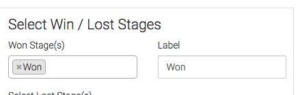 select your won stages and give it a label