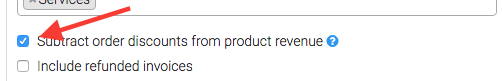 If you offer discounts and wish to subtract those discounts from the total revenue, check this box.