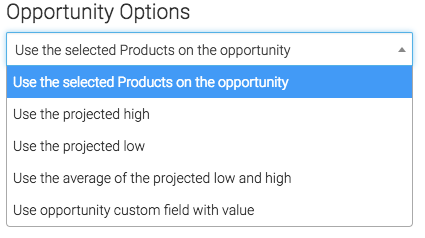 Under the opportunity options, we can count revenue in various ways.