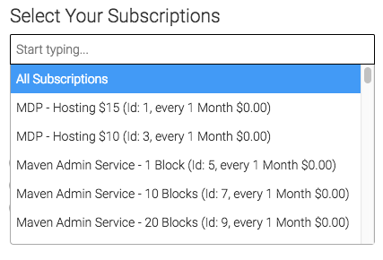 select the subscriptions you want to track