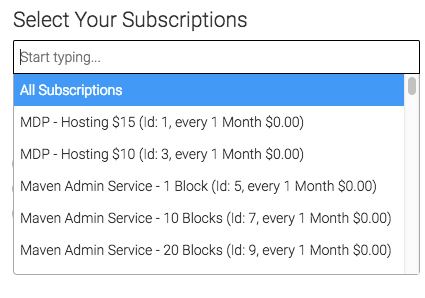 Next, we can select our subscriptions for the subscription duration report.