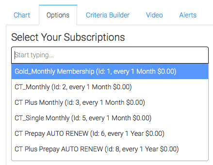 Select the subscriptions you want to track.