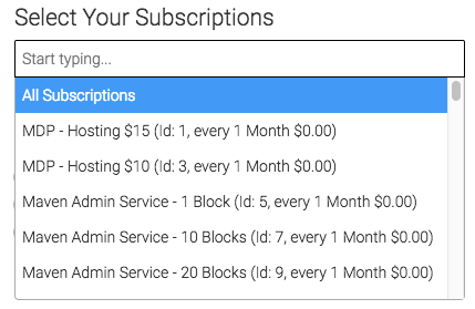 select the subscriptions you want to track