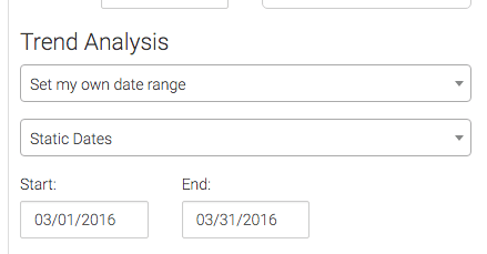 Next choose your Trend Analysis options.