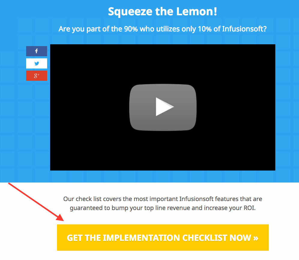 click the button on your landing page