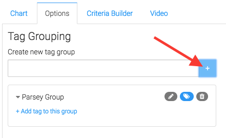search for tags and click add. then you can add a tag to that group below