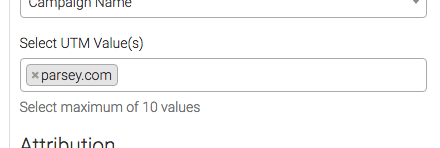 select the utm values