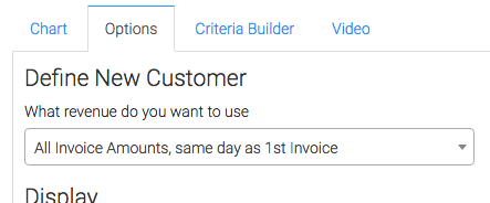 New customer definition selected.