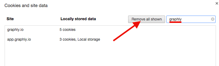 Type in Graphly and click "Remove All Shown".