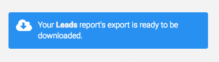 notification that export is ready to download
