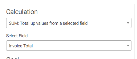 Calculation set to sum the Invoice Total field.