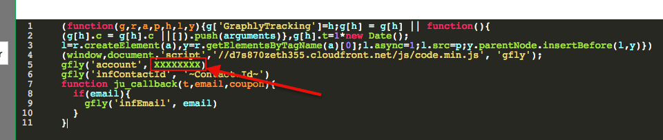 paste the tracking script form the article into the code box and replace the x's for the account number