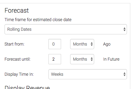 Select the time frame for your forecast. 