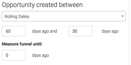 select the date range for the opportunity being created
