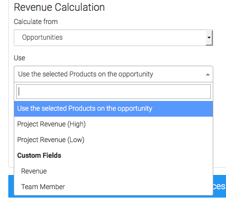 Under Revenue Calculated Select the "Use" shown in the dropdown