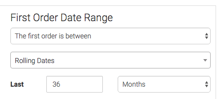 Choose your First Order Date Range. Without this it would include all customers since the creation of your Infusionsoft