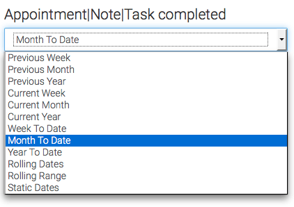 select the date range you would like to display the results in 
