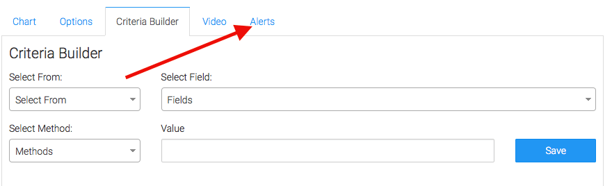 Lastly, feel free to set alerts in the Alerts tab for if your values rise above, or fall below a threshold of your choosing. This is for the email engagements reports.