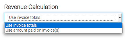 Select how you want the revenue to be calculated.