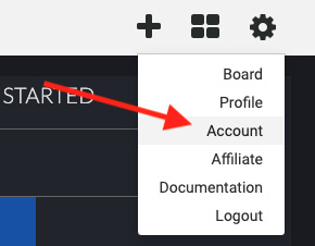 Click on the gear icon and then Account to go to your Infusionsoft account