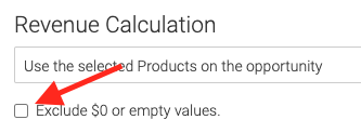 Select whether you want to exclude $0 or empty values form the field selected above.