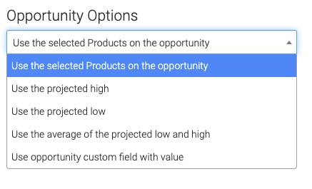 Opportunity revenue options