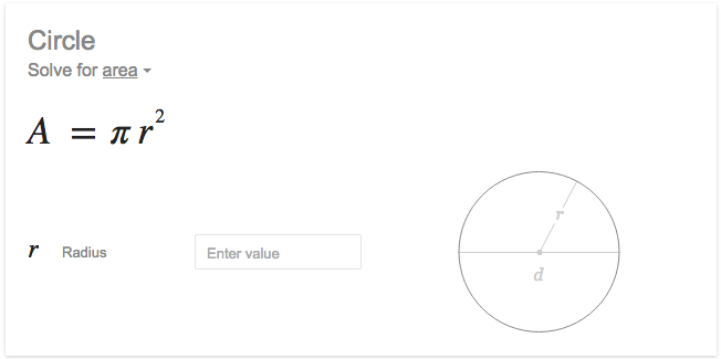 area of a circle calculator